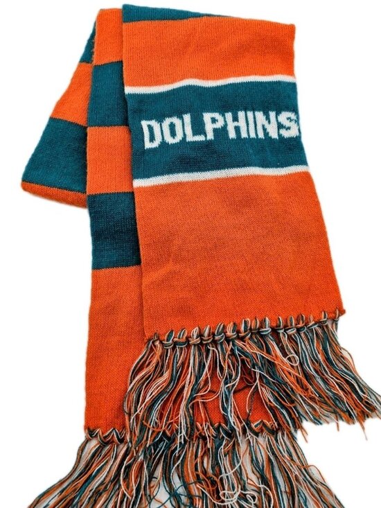 Unbranded Other - Vintage Miami Dolphins Scarf NFL Football Retro Acrylic Blend 50" Long